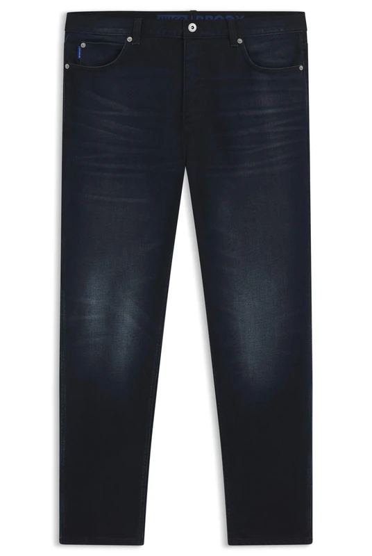 Hugo Men's Brody Tapered Fit Jeans in Blue Stretch Denim, Dark Blue, 36 W/34 L