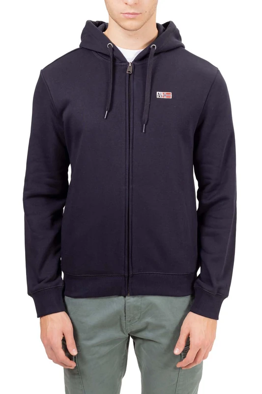 Napapijri - Buri Men's Winter Sweatshirt with Zip, Black, XXL