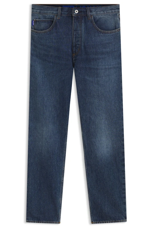 HUGO Mens Jonah Regular-fit Jeans in Blue Rigid Denim