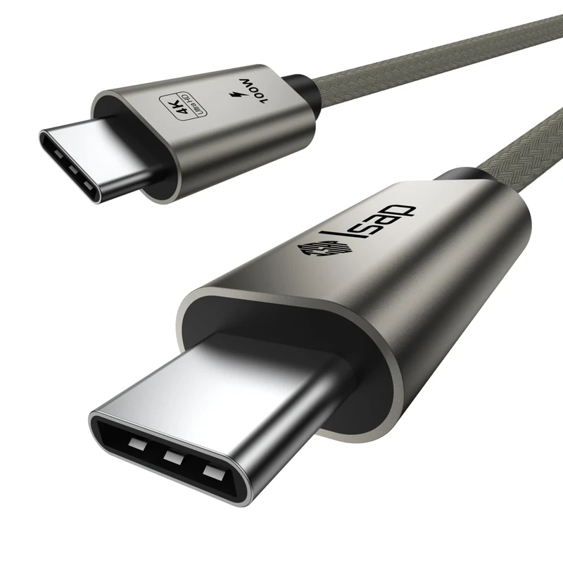 ISAP USB C to USB C Cable 100W 2M – Type C Fast Charging USB 3.2 Gen 2x2 20Gbps Data, 4K HDR Video, 5A Braided Charger with E-Marker – iPhone 16 Pro, MacBook Pro, iPad Pro, Galaxy S24 Ultra, SteamDeck - Image 1