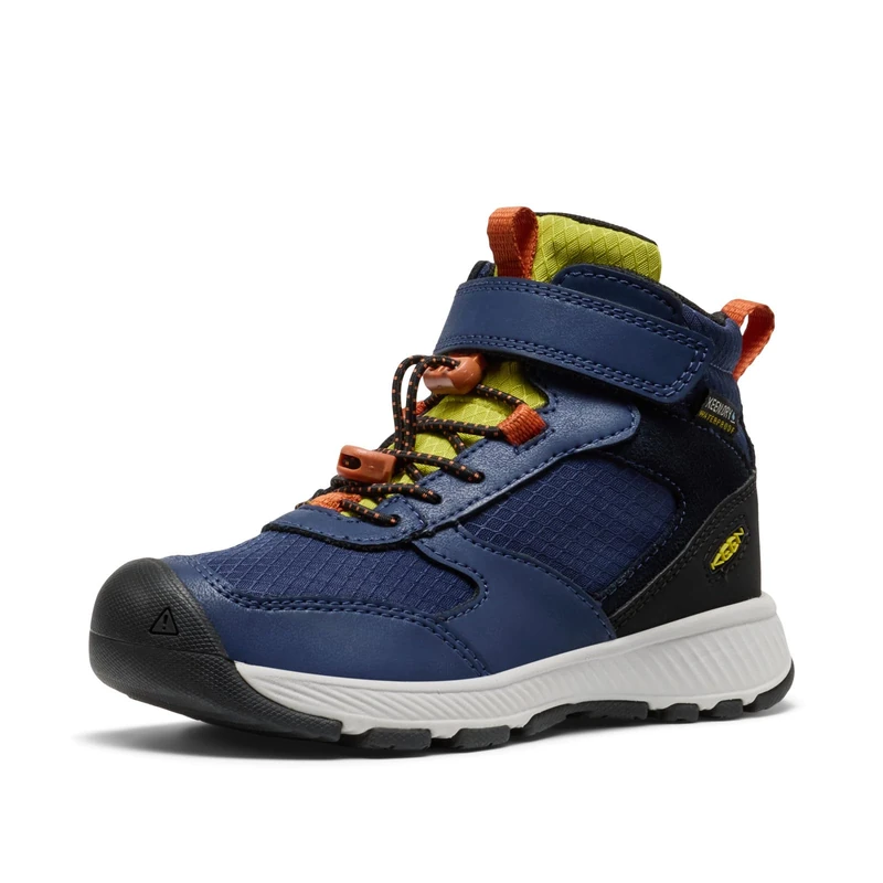 KEEN Unisex-Child Skua Mid Height Durable Easy On Comfortable Waterproof Hiking Boots, Naval Academy/Rogue Green, 9