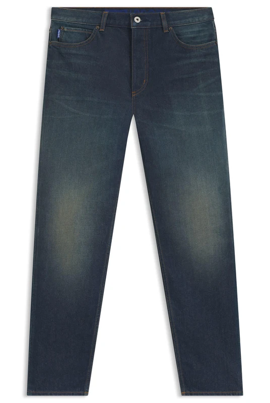 Hugo Men's Brody Tapered Fit Jeans in Blue Stretch Denim, Navy, 34 W/32 L