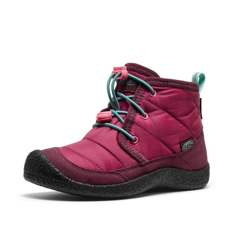 KEEN Unisex-Child Howser 2 Quilted Mid Height Waterproof Comfy Durable Chukka Boots, Beaujolais/Pool Blue, 4