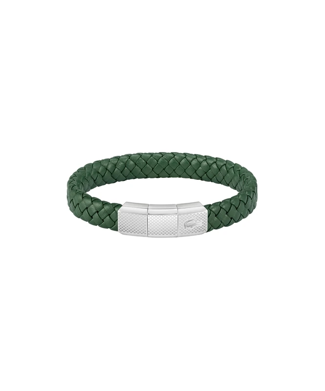 Lacoste Men's ROKEL Collection Leather Bracelet Green - 2040284