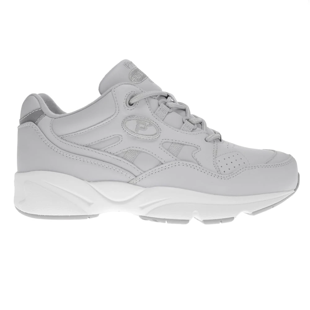 Propet Womens Stability Walker Walking Sneakers Shoes Casual - Grey, White/Grey, 13 X-Wide