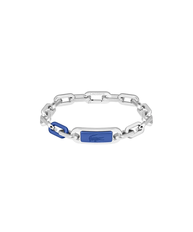 Lacoste Men's CREW Collection Chain Bracelet in Stainless Steel with an Engraved Plaque - 2040368