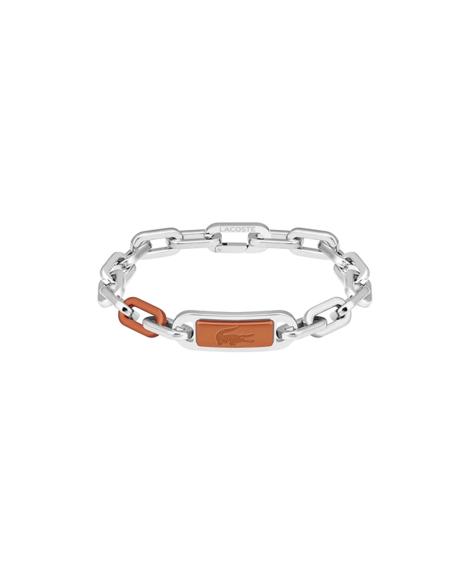 Lacoste Men's CREW Collection Chain Bracelet in Stainless Steel with an Engraved Plaque - 2040369