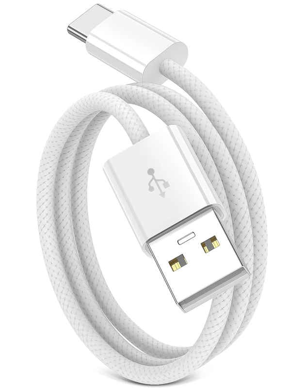 ACANDYA USB C Cable for Carplay, Car-Play Cord for Apple iPhone 17/iPhone 16 Pro USB A to Type C Data Transfer Braided Charger Charging Cable for Android Auto/Samsung S24 S23 Charge Wire 3.3 FT White