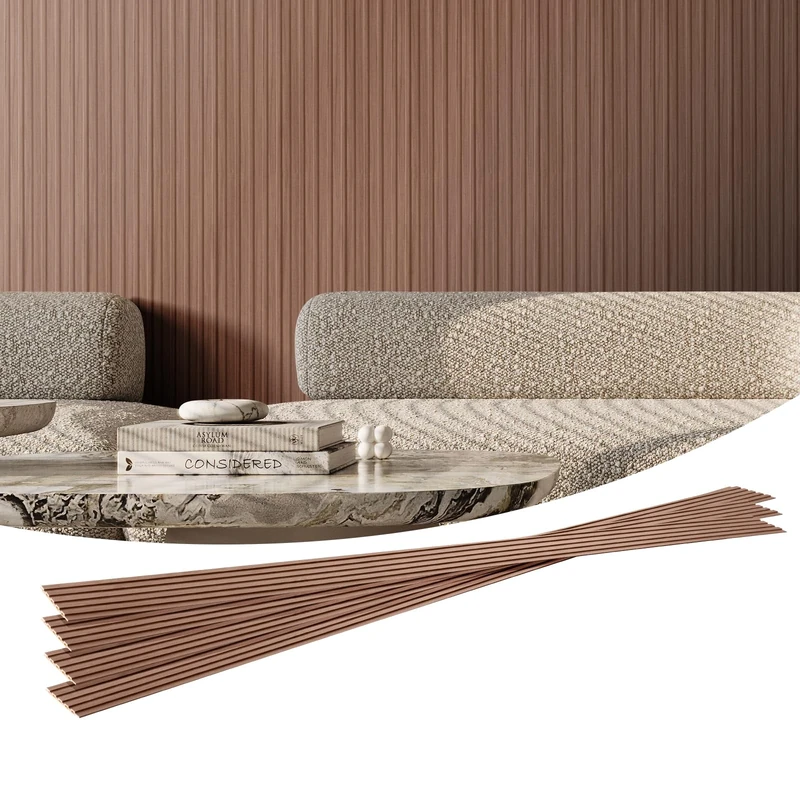 VEVOR Wood Slat Acoustic Panels, 8 PCS 96 x 6 inch, WPC Accent Wooden Wall Panels for Modern Interior Wall, Faux Wood Wall Board Panels for Stylish Decor and Noise Reduction, Grey Oak