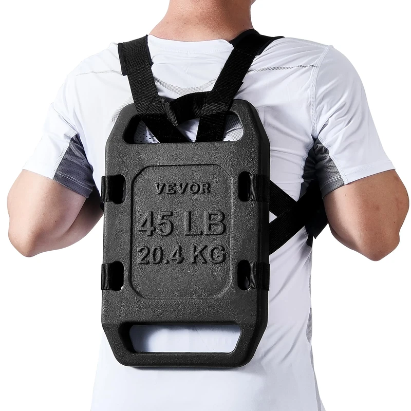 VEVOR Cast Iron Ruck Weights, 45LB Single Ruck Plate, Weighted Weights for Rucking, Solid Ruck Plate Weight for Rucking, Swings, Squat, Strength Training, Weightlifting, Fitness Workout - Image 1