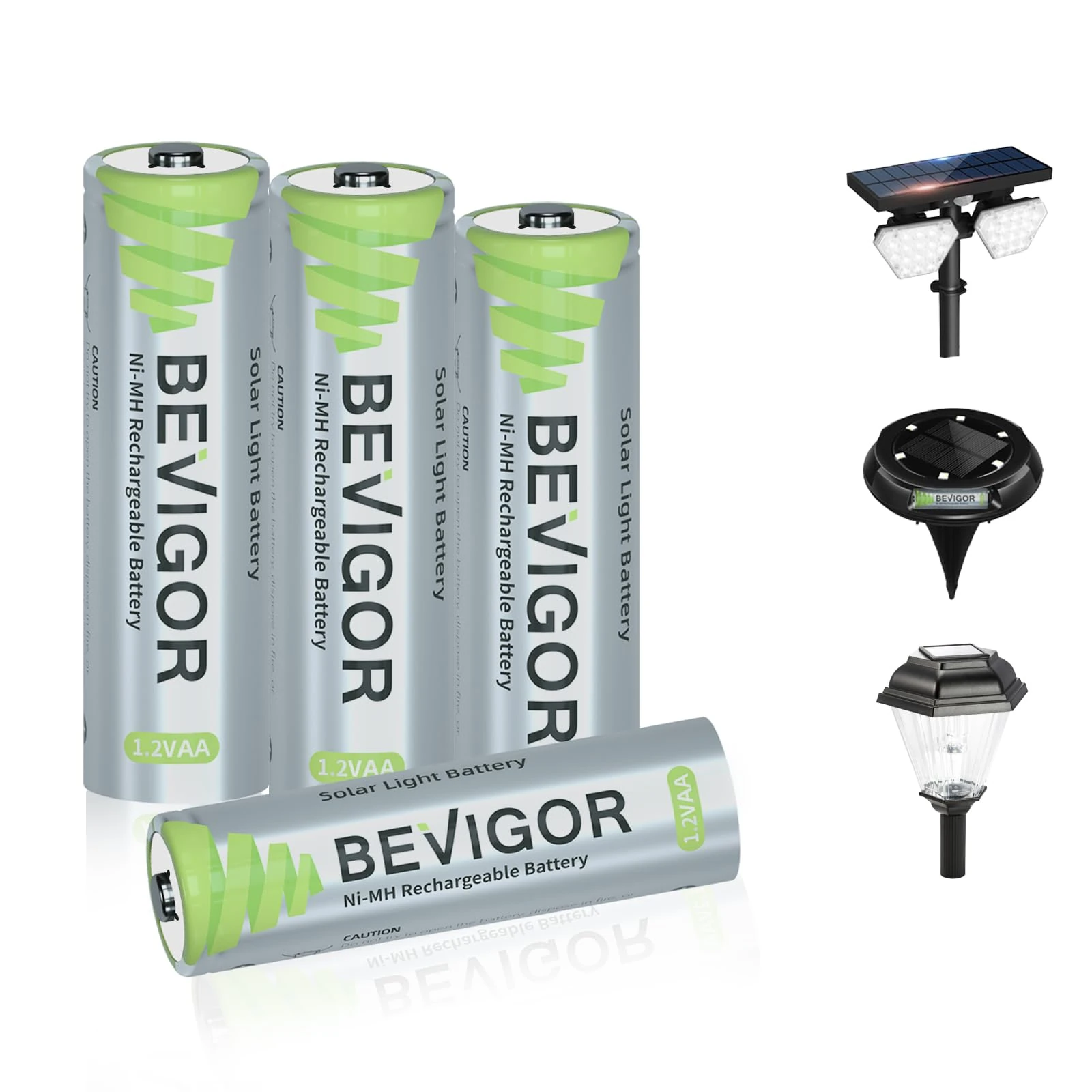 BEVIGOR AA Rechargeable Batteries 12 Count ，for Solar Lights