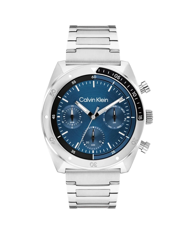 Calvin Klein Analogue Multifunction Quartz Watch for Men CK Flex Collection with Silver Stainless Steel Bracelet - 25200464