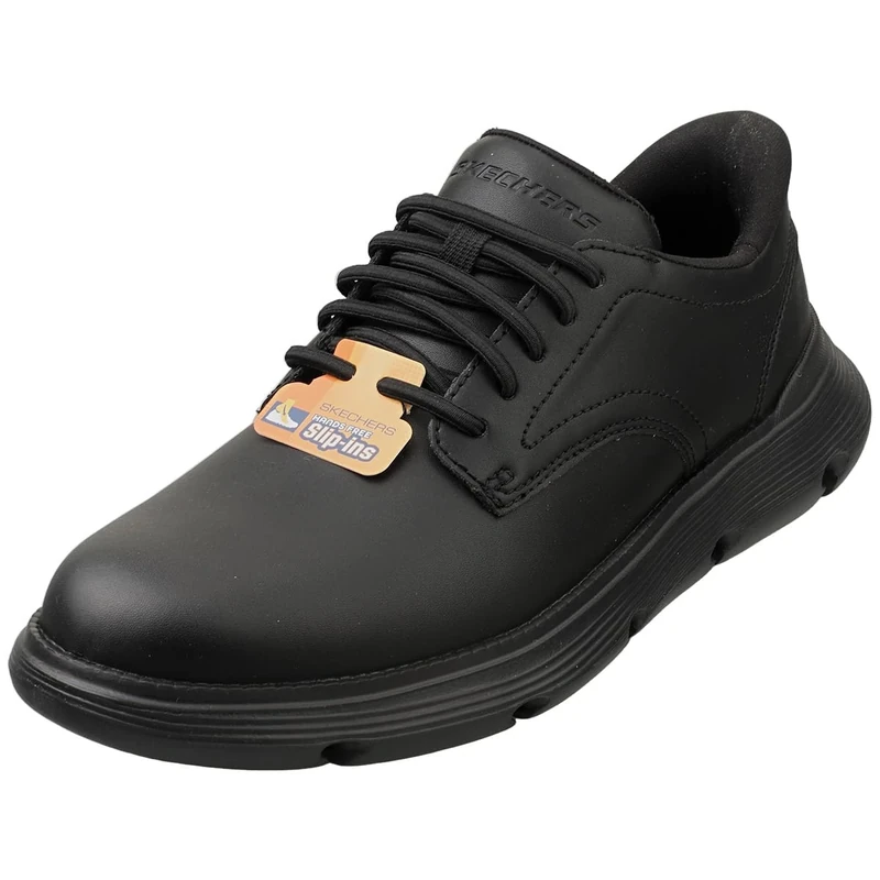 Skechers Men's Garza Duran Sneaker, Black Leather/Synthetic, 9.5 UK