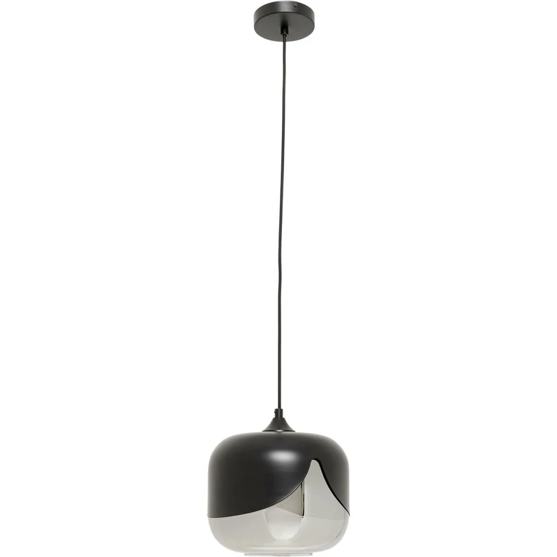 Kare Design Pendant Lamp Smoke Goblet, Black, Diameter 25cm, Height Adjustable, Steel and Glass, Ceiling Light, Home Decor, Decorative Lighting for Living Room, Bulb Not Included