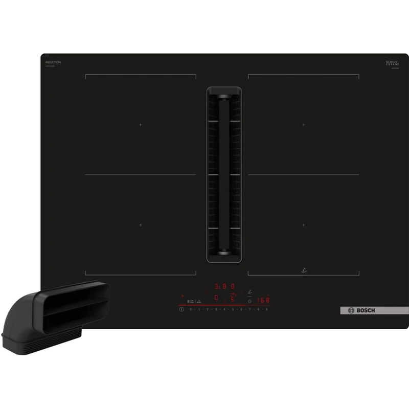 Bosch PVQ711HGA7 Series 6 Induction Hob Smart Cooker Hood with Extractor Hood 70 cm Wide with L-Channel Made in Germany CombiZone Automatic Ventilation PowerBoost