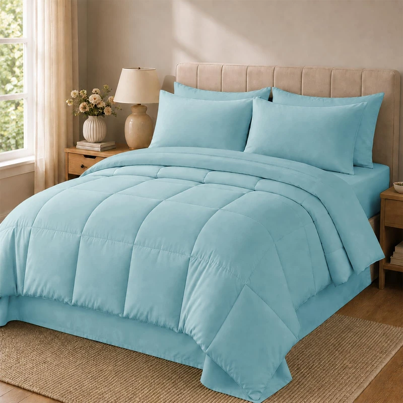 Anluoer Full Size Comforter Sets, 7 Piece Bed in a Bag Full Bedding Sets