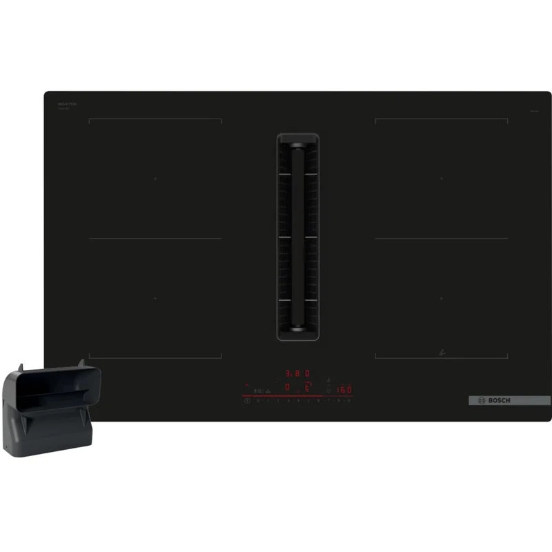 Bosch PVQ811HGA6 Series 6 Induction Hob Smart Cooker Hood 80 cm Wide with S Flat Channel, Made in Germany, CombiZone, Automatic Ventilation, PowerBoost,