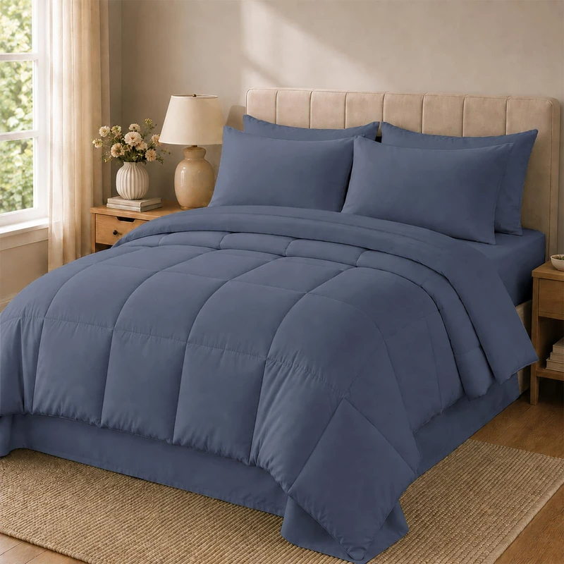 Anluoer Full Size Comforter Sets, 7 Piece Bed in a Bag Full Bedding Sets