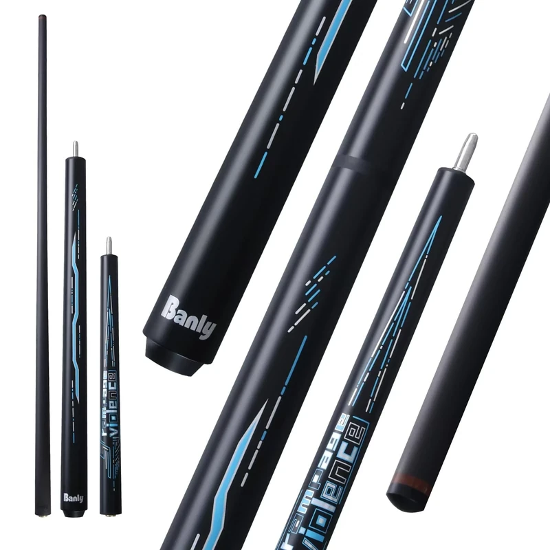 Banly Heavy Hitter Jump Break Pool Cue, 58 Inch 3 Piece Jump Break Cue Stick 12.9 mm Tip Quick Release Joint, Carbon Fiber Shaft Punch Cue Jump Cue