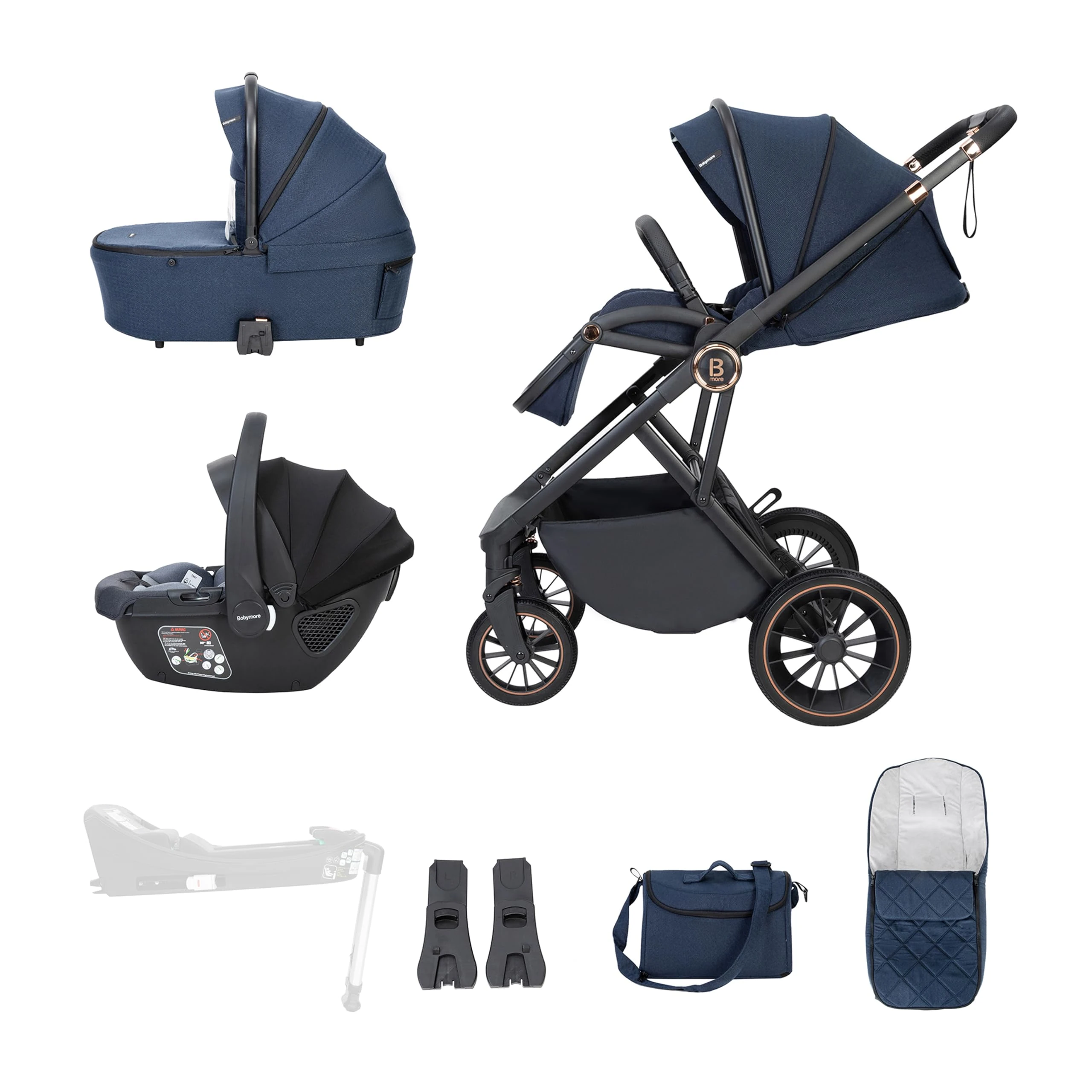 Babymore Chia Travel System Coco Car Seat - Midnight Blue