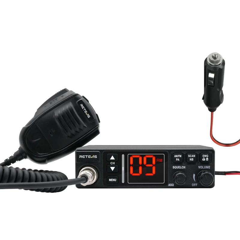 Retevis MB63A CB Radio with AM/FM, NL/ANL CB-Radios, 12/24V, VOX, 40-Channel, Cooling System, EMG CH9/19, PA Function, Cigarette Lighter, Cb Radio Complete Kit for Off-Road, Caravan & Truck Drivers