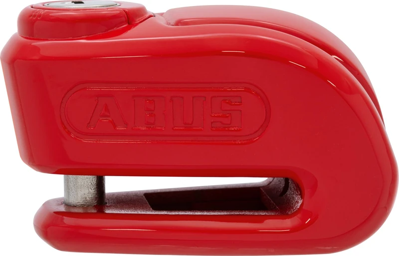 ABUS Brake Disc Lock 370 Trigger Alarm 2.0 - Motorcycle Lock with Alarm Function - for Securing Light Motorcycles and Scooters - with 10 mm Thick Locking Bolt - Red
