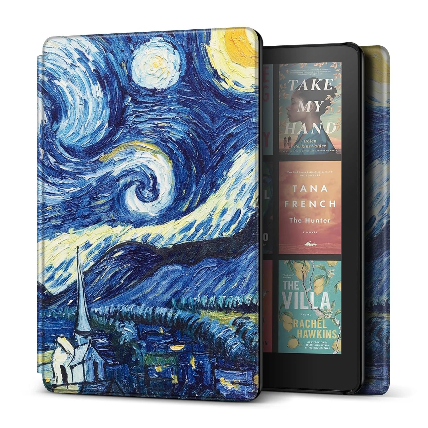 TNP Case for Kindle Paperwhite 12th Generation 2024 / Kindle Colorsoft Signature Edition - 7" PU Leather Protective Folio Cover for Kindle Paperwhite Kids with Auto Sleep/Wake, Starry Night