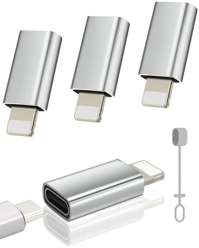 Zestiq USB C to Lightning Adapter, 4 Pack Type C Female to Lightning Male Adapter for iPhone 14/13/12/11/iPad/Air/Mini/Airpods, Support Charging and Data Transfer, Not for Headphone/Audio/OTG