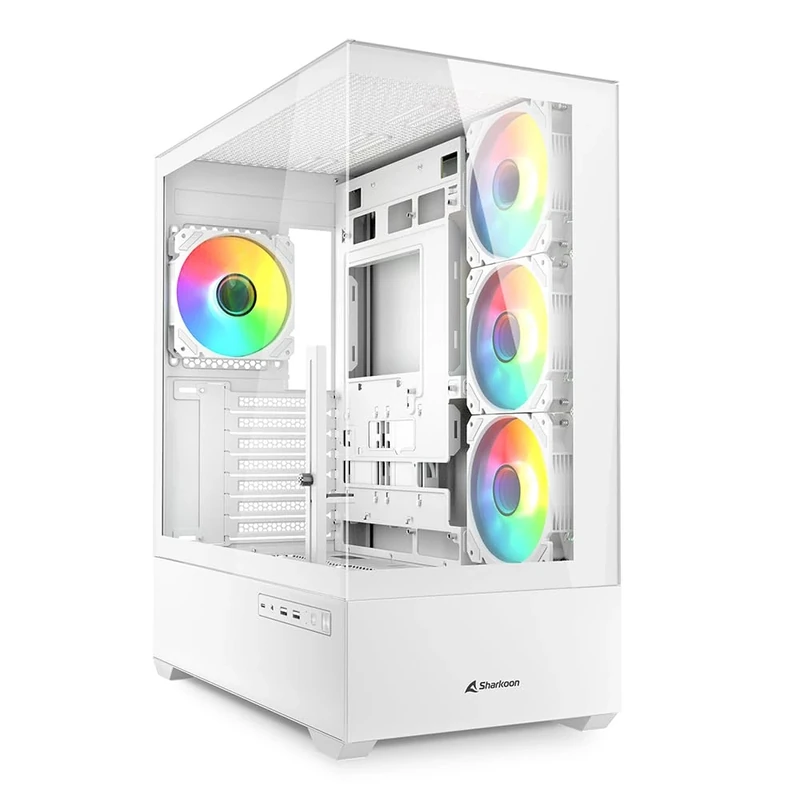 Sharkoon AK6 RGB PC Case ATX White