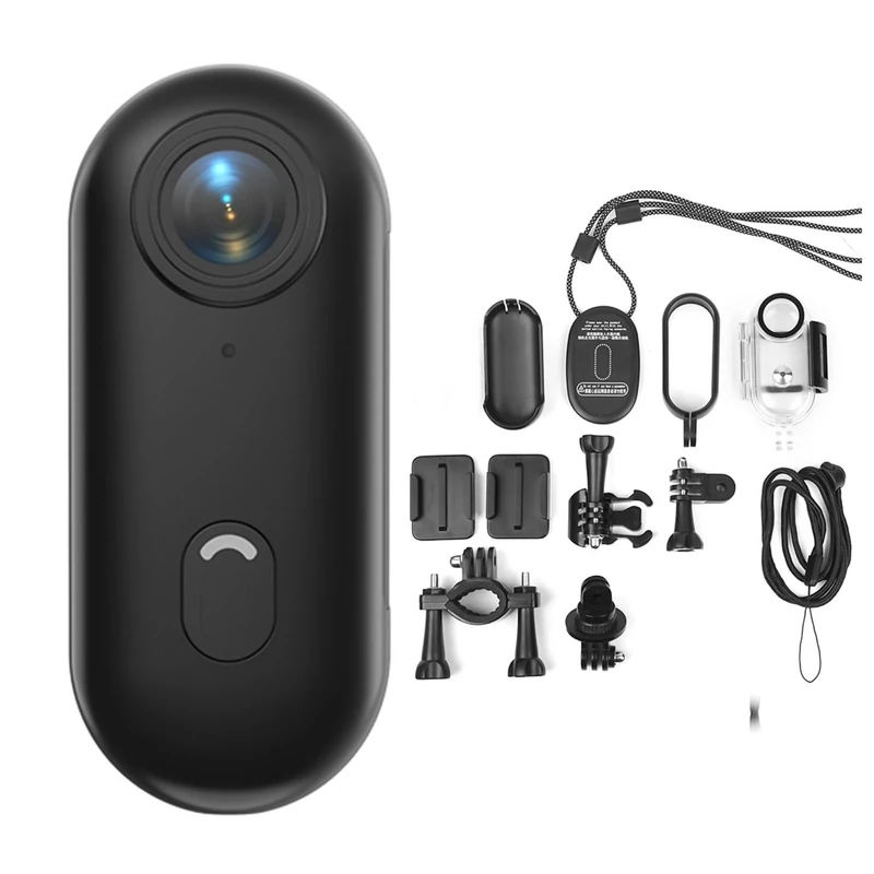 Camnoon 1080P Tiny Action Camera WiFi Sports Camera 120° Wide Angle Lens Built-in Battery with Magnetic Lanyard Back Clip Waterproof Case 32GB TF Card