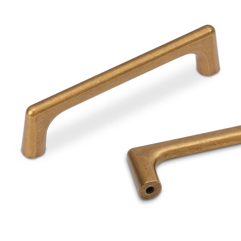 POVEFONK 10 Pack 3-3/4 Inch(96mm) Antique Brass Kitchen Cabinet Handles Cabinet Pulls Vintage Drawer Pulls Aged Gold Bronze Kitchen Cabinet Hardware Kitchen Handles Drawer Pulls Dresser Handles