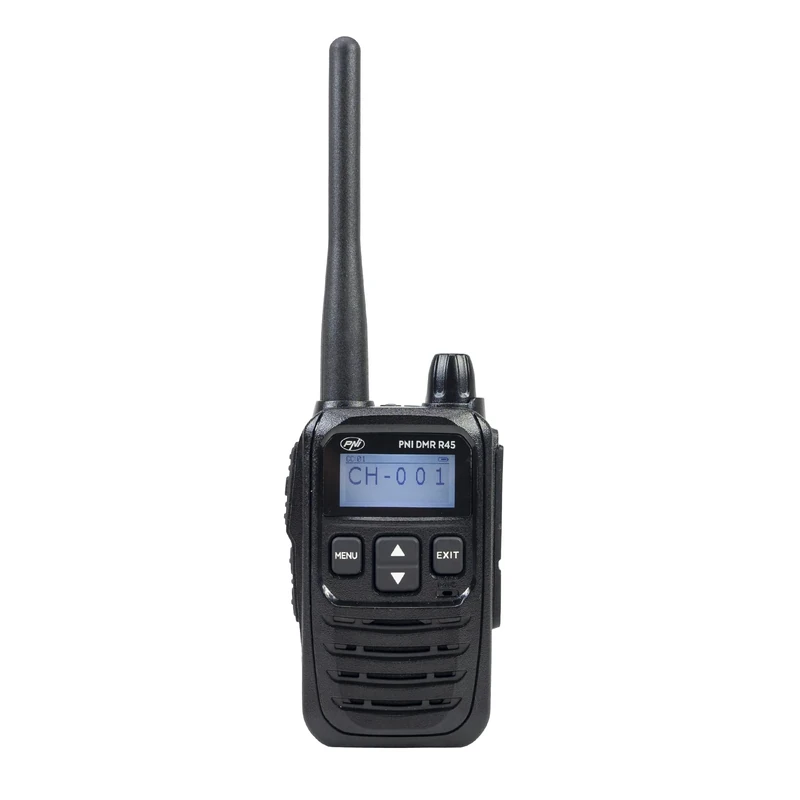 PNI DMR R45 portable radio station, digital and analog, 446MHz, 16 digital channels and 99 analog channels, voice recording function, Li-Ion 2000mAh battery
