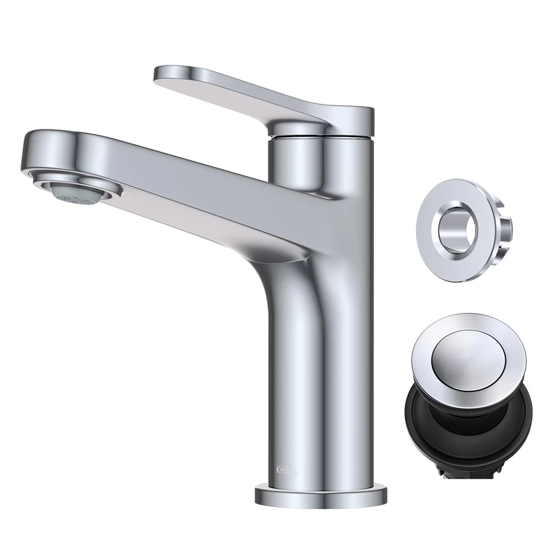 Kraus Indy Single Handle One Hole Bathroom Sink Faucet in Matte Black, KBF-1411MB