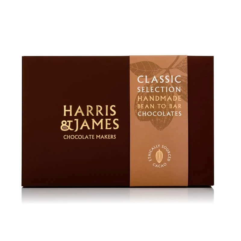 Harris & James Classic 24 Piece Chocolates Gift Box. Handmade Luxury Chocolates - White Chocolate, Milk Chocolate & Dark Chocolate. Selection Box Including 12 Different Chocolate Varieties.