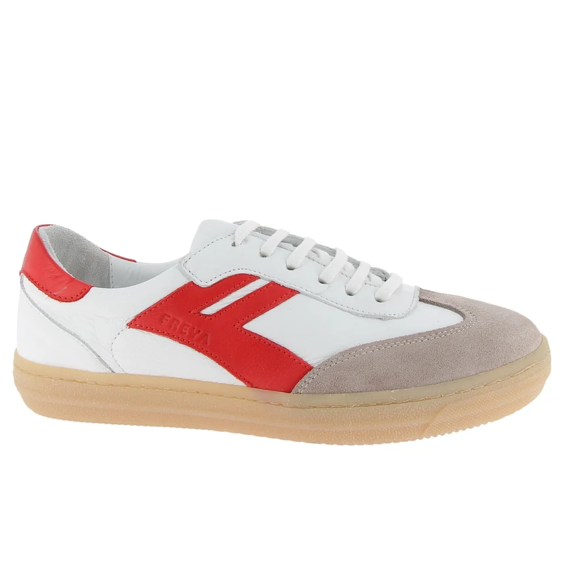 Andrea Conti Women's Damen Low Top Sneaker Freya, White, Dark red, 3.5 UK