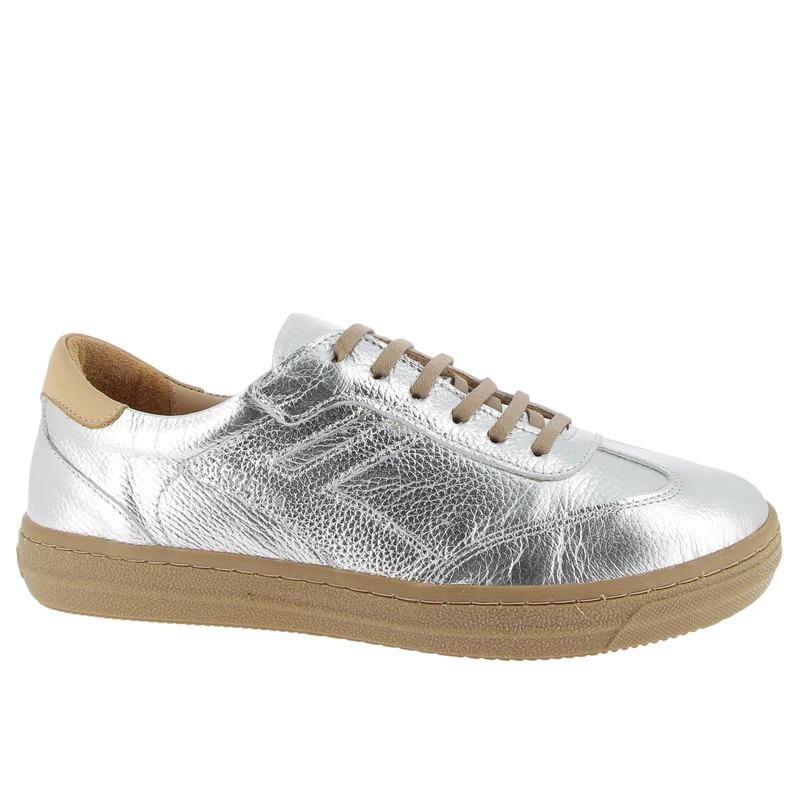 Andrea Conti Freya Women's Low Top Trainers, Silver Camel Old Cream, 8.5 UK