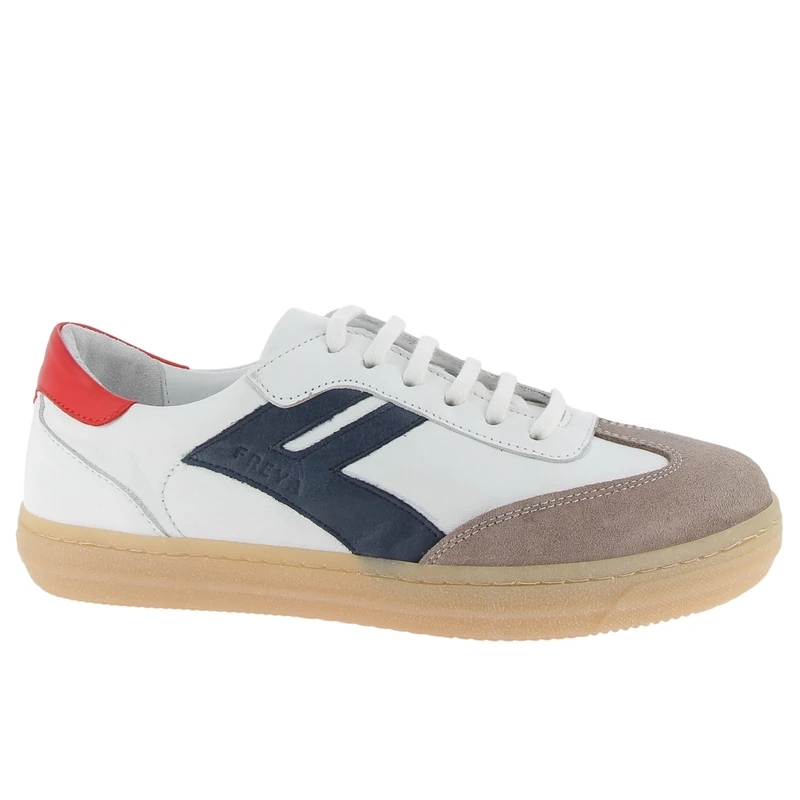 Andrea Conti Women's Damen Low Top Sneaker Freya, White, Navy, Dark red, 4 UK