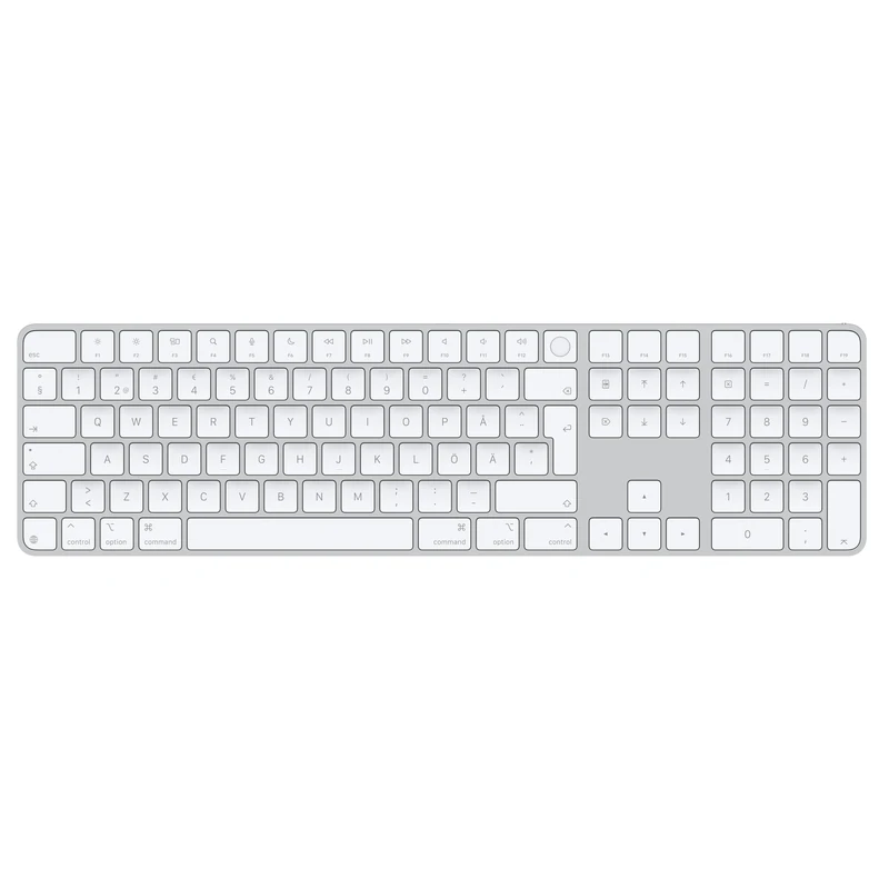 Apple Magic Keyboard with Touch ID and Numeric Keypad for Mac models with Apple silicon - Finnish/Swedish - White Keys