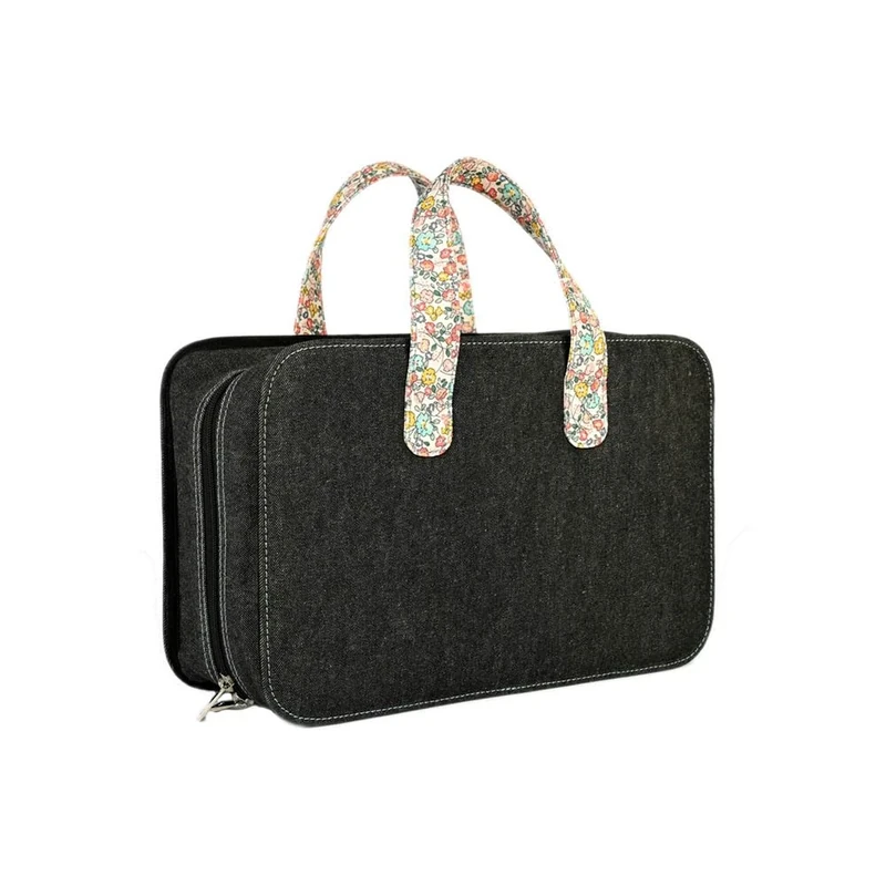 KnitPro Bloom Doctor Handmade Bag for Storing Accessories, Blue, 27.5 x 18.5 x 10cm