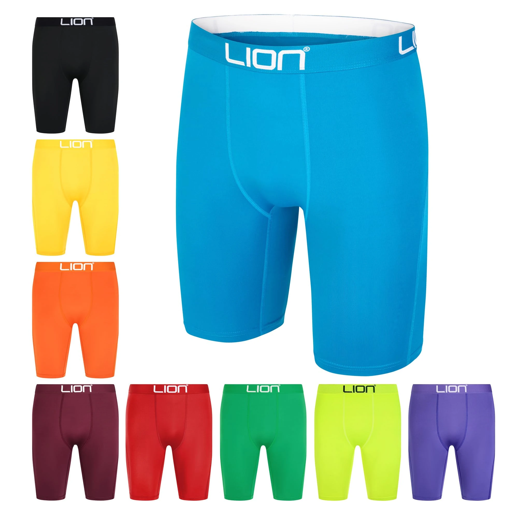 LION SPORTSWEAR Compression Shorts for Football & Sports – Multi-Purpose Base Layer for Men & Kids, Ideal for Gym, Training & Running - Royal Blue | Large Adults