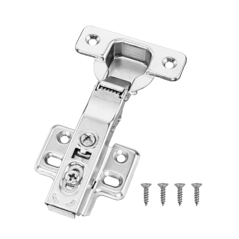 VEVOR Cabinet Hinges, 60 Packs Full Overlay Kitchen Cabinet Door Hinges, 100 Degree Opening Angel Soft Close Concealed Cupboard Hinges for Frameless Cabinet Type, with Mounting Screws