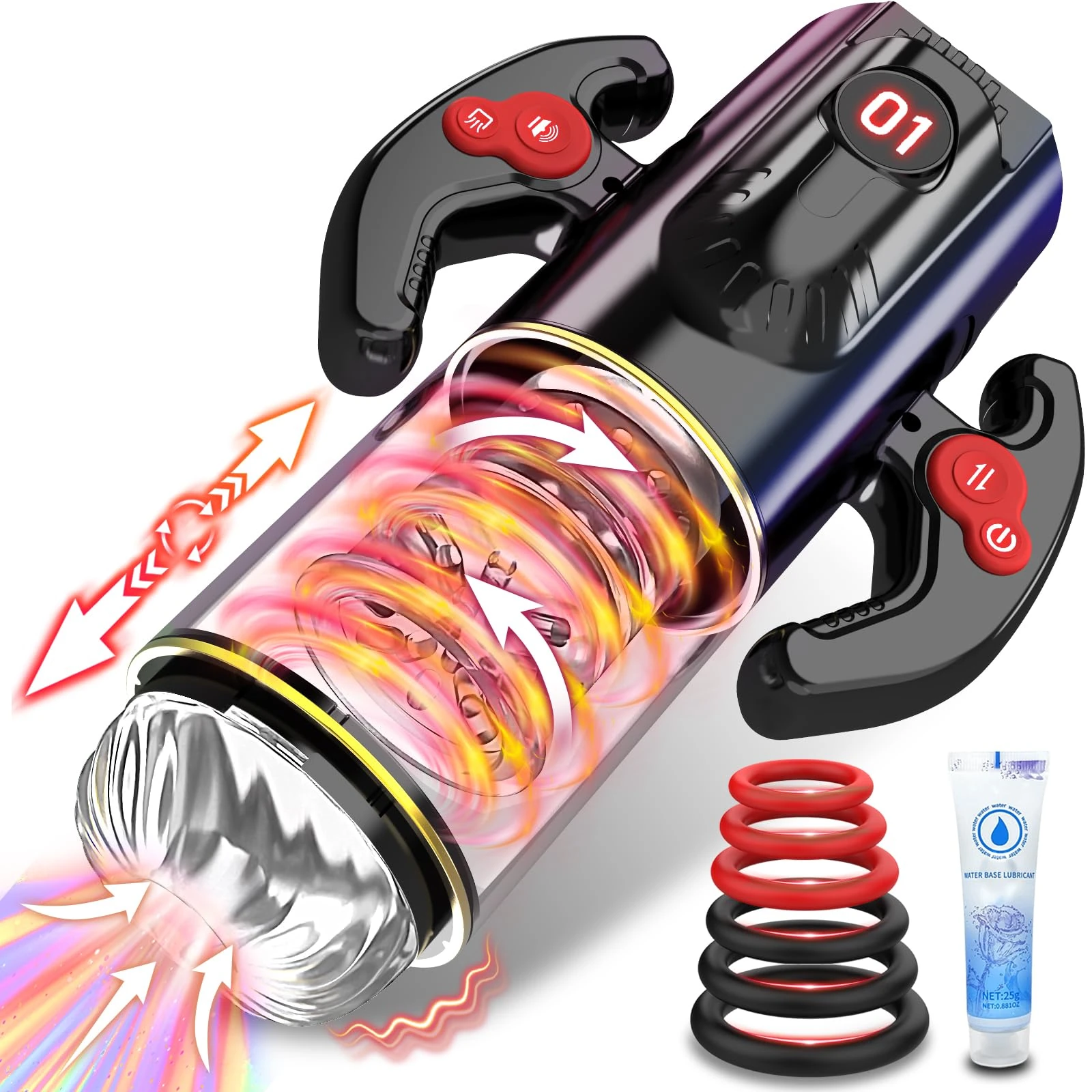 Automatic Male Masturbator Sex Toys for Men-Male Sex Toy with 9 Thrusting & Sucking & Rotating,Blowjob Toy Penis Pump Adult Toys with Sex Audio & LCD Screen,Penis Pocket Pussy Stroker Toy Cock Ring