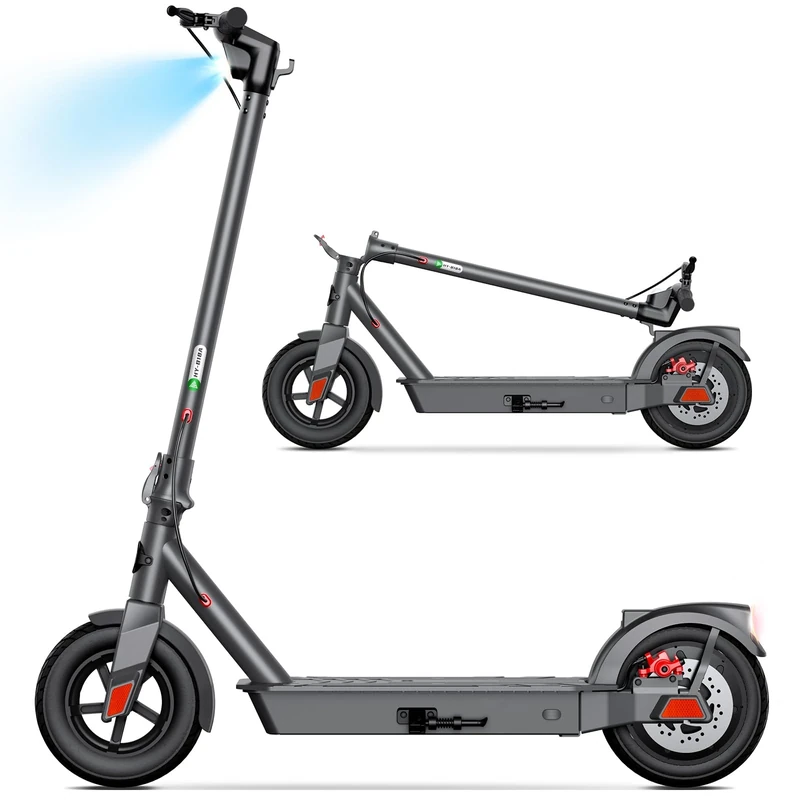 Electric Scooter Adult, 42km Long Range,500W Peak Motor, 10”Solid and Pneumatic tire,3 speed mode, Foldable Electric Scooters,36V 10.4Ah Electric Scooter for Adults with App Control, LCD Display