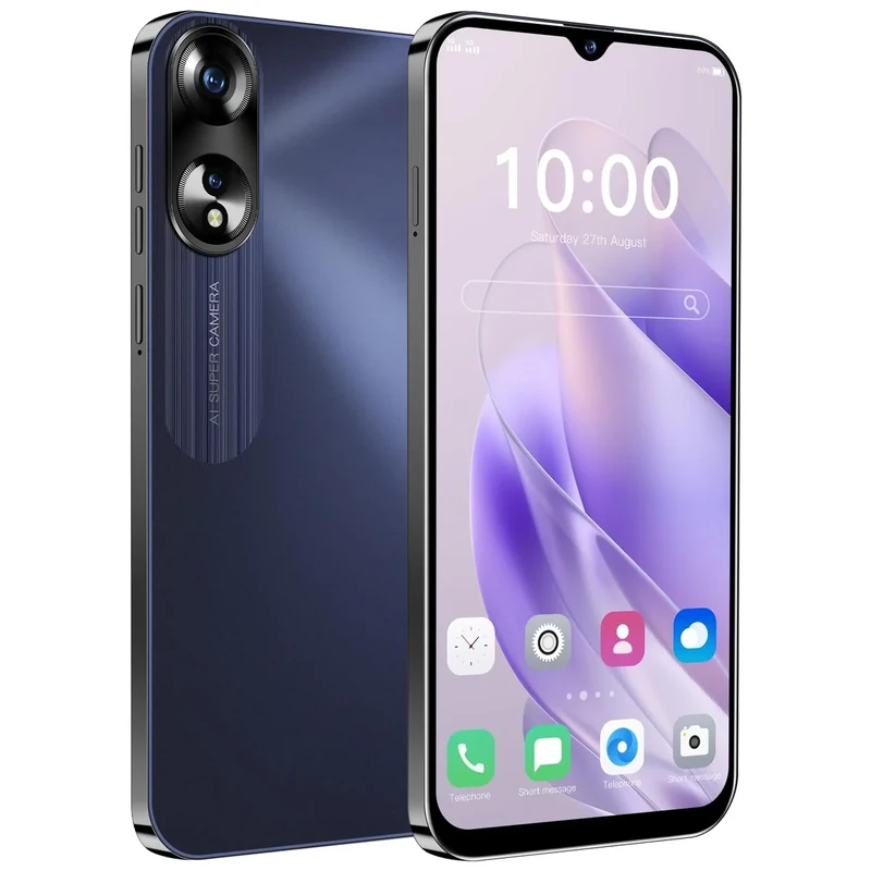 JoyHandy 4G Dual SIM Mobile Phones, 32GB ROM 128GB Extension, 6.3'' Cheap Smartphone with 4500mAh Battery, 16MP+8MP Dual Camera，Face Unlock,GPS (A38-Black)