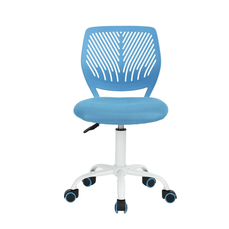 FurnitureR Morandi Gaming Chair for Children, Office Chair, Gamer Chair, Desk Chair, Ergonomic Modern Design, Armless, Seat Height Adjustment, Rubber Wheels, Morandi Grey