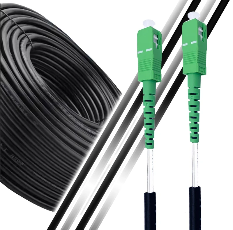 Elfcam® - 150m Outdoor and Indoor 5mm Fiber Optic Cable, Simplex Singlemode SCA to SCA Compatible with FTTH Cables, 150 Meters