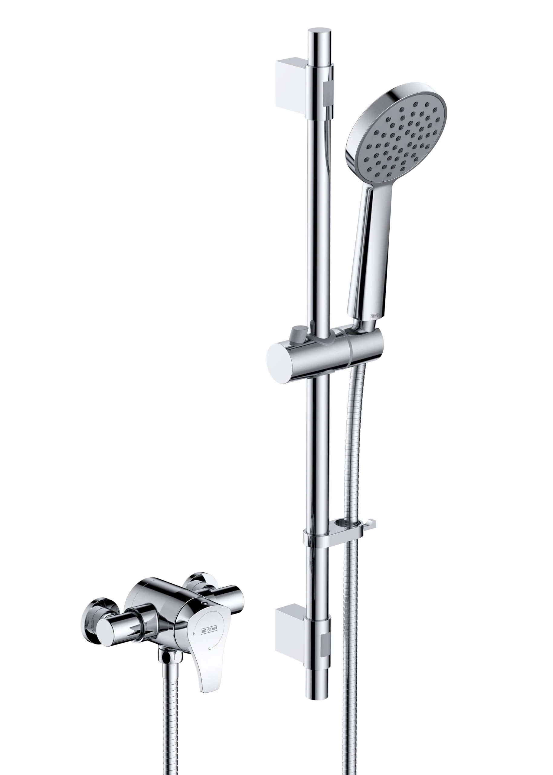 Capri3 Thermostatic Exposed Shower Valve with Riser Kit Chrome