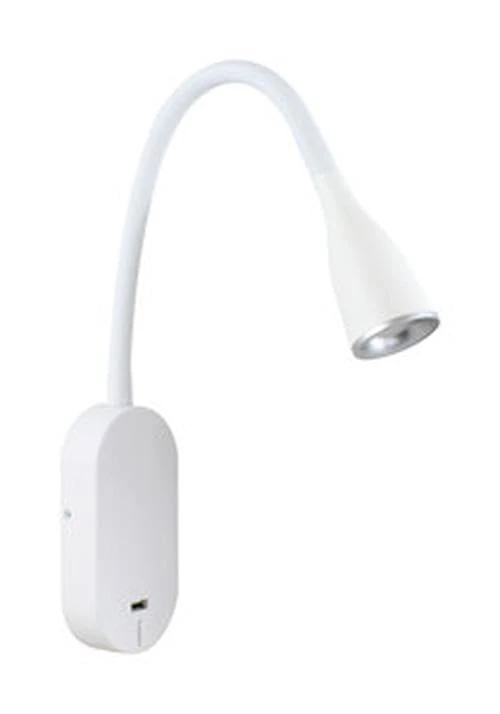 Modern White LED Wall Light with USB Port.with Power of 5W, it is Ideal for Illuminating workspaces.Functional and Stylish, Perfect for Any Room. - Image 1