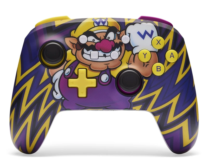 PowerA Enhanced Wireless Controller for Nintendo Switch, Switch Lite & OLED Model, Rechargeable Bluetooth Gamepad with up to 30 Hours of Play Time, Official: Mario, Wario