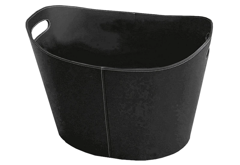 FIREFIX 822 Oval Leather Basket/Wood Basket Black